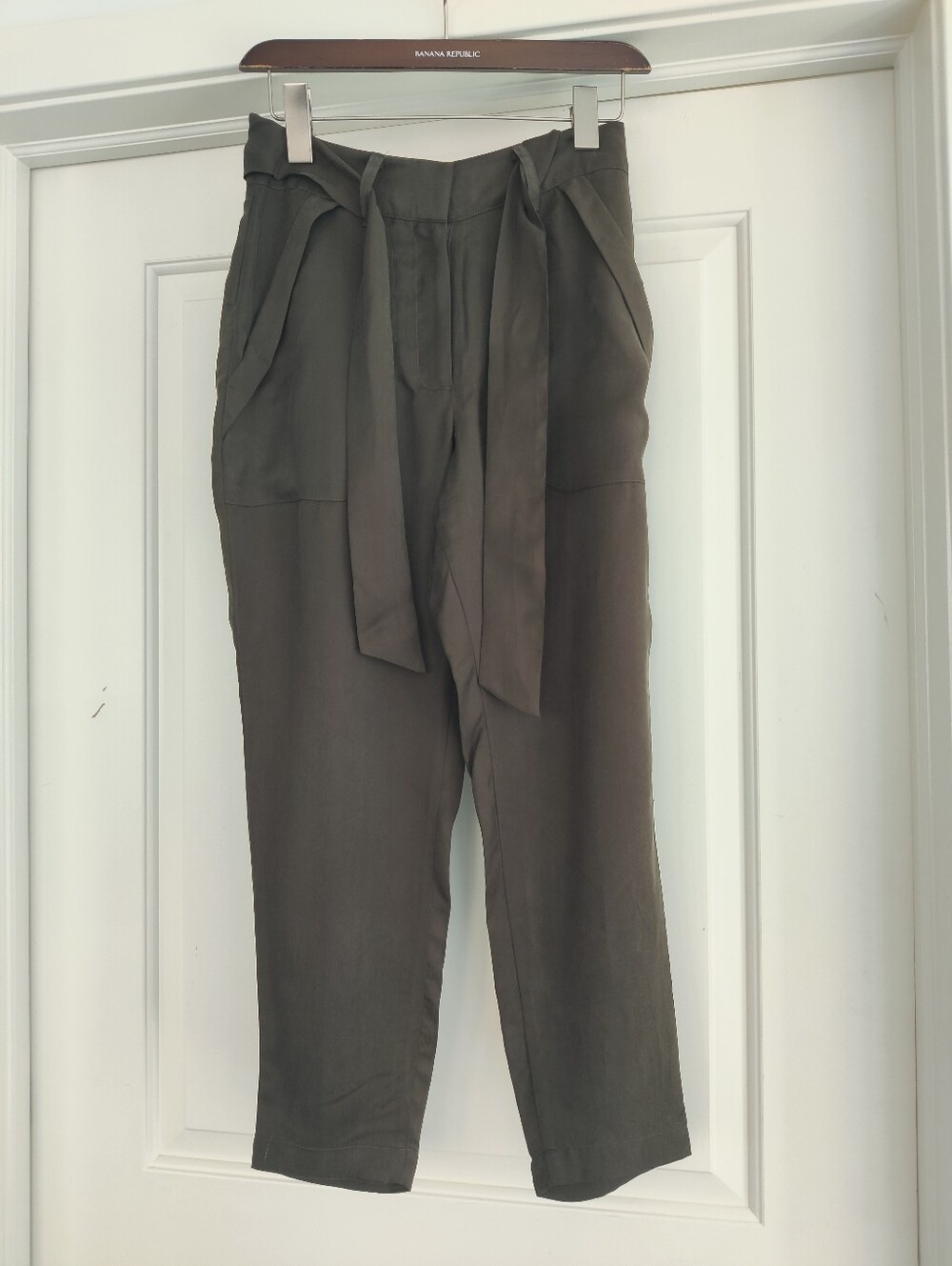 Bebe Dark Olive Cupro Pants